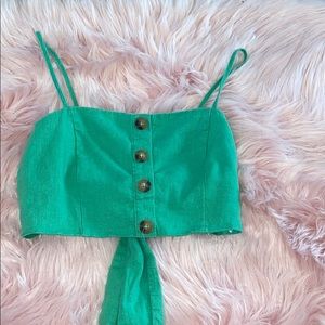 Green Crop Top